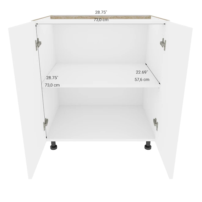 Eklipse Moonstone 30-in White Melamine 2-Door Base Cabinet 5 Eklipse Moonstone 30-in White Melamine 2-Door Base Cabinet - Image 3