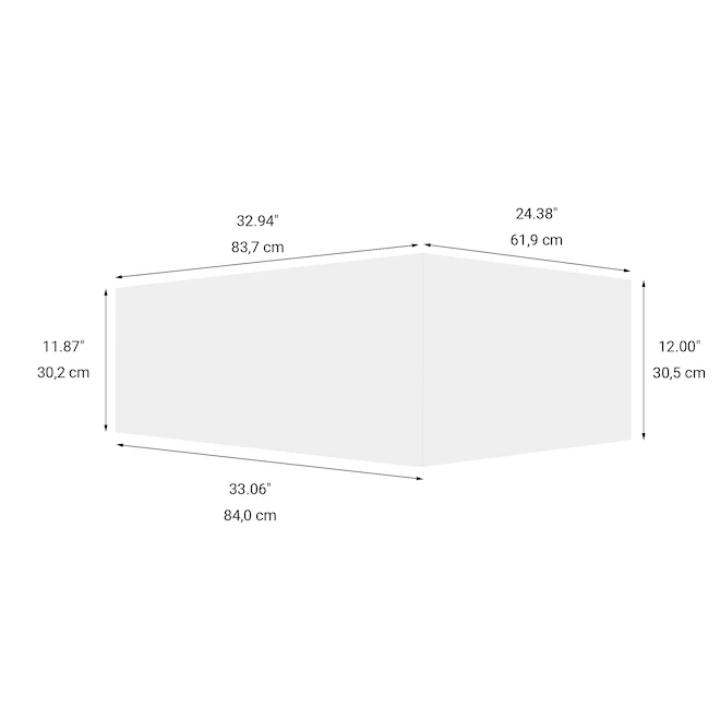 Eklipse Moonstone Collection Above Refrigerator Cabinet 33-in x 12-in - White 4 Eklipse Moonstone Collection Above Refrigerator Cabinet 33-in x 12-in - White - Image 2
