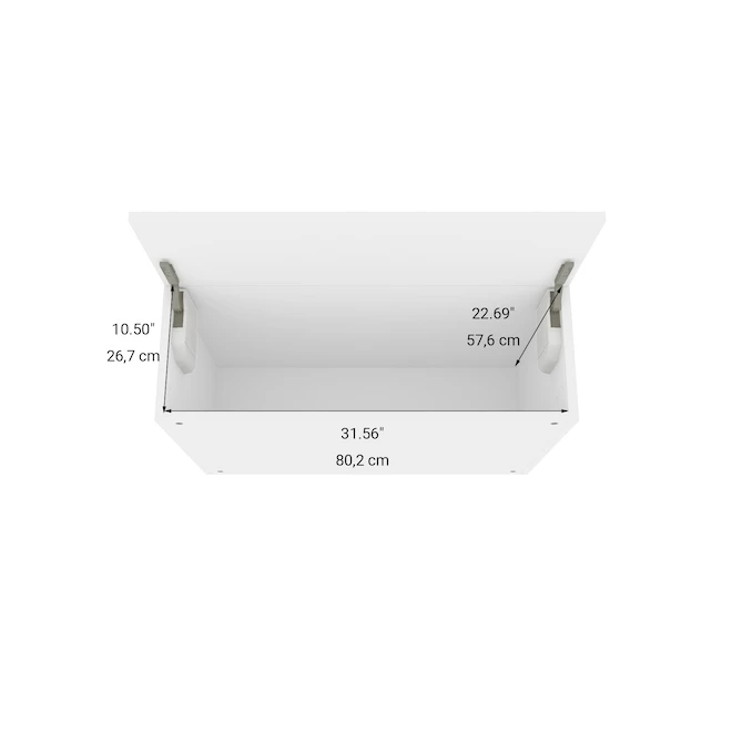 Eklipse Moonstone Collection Above Refrigerator Cabinet 33-in x 12-in - White 5 Eklipse Moonstone Collection Above Refrigerator Cabinet 33-in x 12-in - White - Image 3