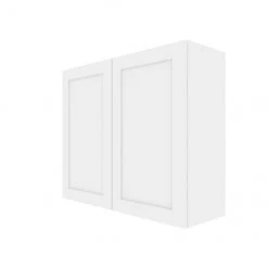 Eklipse Perle White 36-in 2-Door 2-Shelf Wall Cabinet