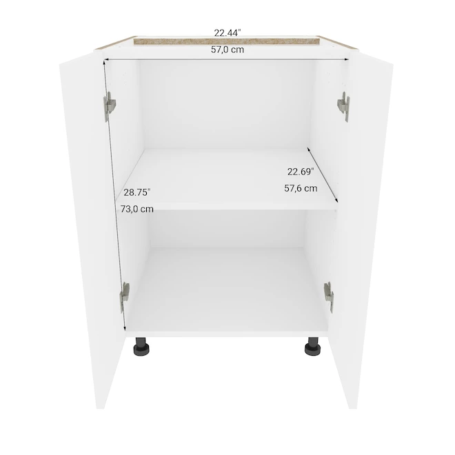 Eklipse Moonstone 24-in White Melamine 2-Door Base Cabinet 5 Eklipse Moonstone 24-in White Melamine 2-Door Base Cabinet - Image 3