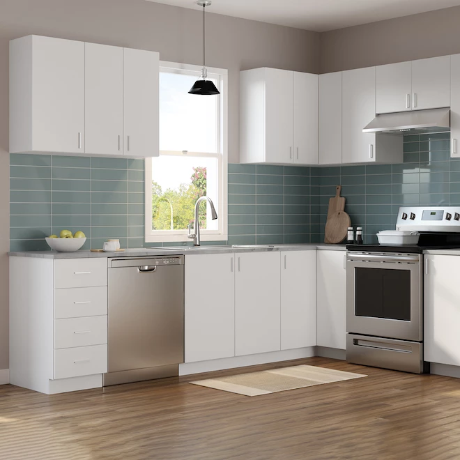 Eklipse Moonstone 24-in White Melamine 2-Door Base Cabinet 6 Eklipse Moonstone 24-in White Melamine 2-Door Base Cabinet - Image 4