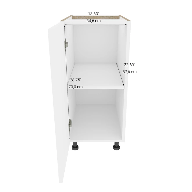 Eklipse Moonstone 15-in White Melamine 1-Door Base Cabinet 5 Eklipse Moonstone 15-in White Melamine 1-Door Base Cabinet - Image 3