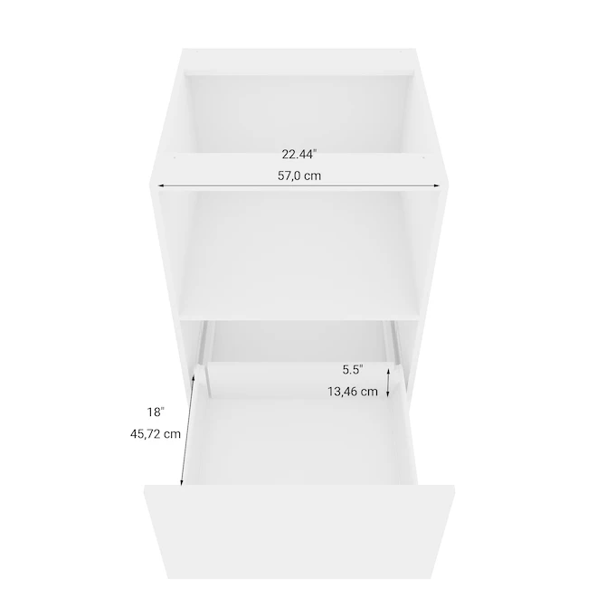 Eklipse Moonstone 24-in White Melamine 1-Drawer Base Cabinet 5 Eklipse Moonstone 24-in White Melamine 1-Drawer Base Cabinet - Image 3