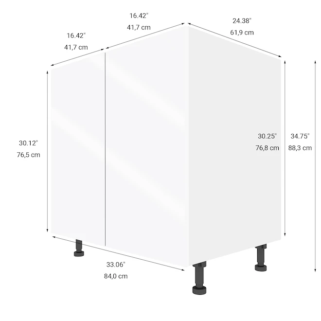 Eklipse Topaz 33.06-in x 34.75-in x 24.38-in Particleboard 2-Door Kitchen Base Cabinet 4 Eklipse Topaz 33.06-in x 34.75-in x 24.38-in Particleboard 2-Door Kitchen Base Cabinet - Image 2