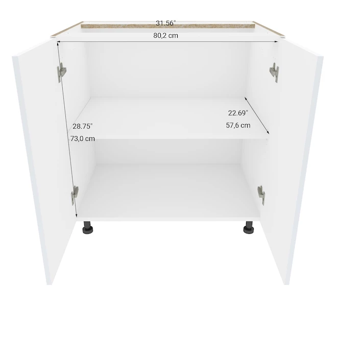 Eklipse Topaz 33.06-in x 34.75-in x 24.38-in Particleboard 2-Door Kitchen Base Cabinet 5 Eklipse Topaz 33.06-in x 34.75-in x 24.38-in Particleboard 2-Door Kitchen Base Cabinet - Image 3