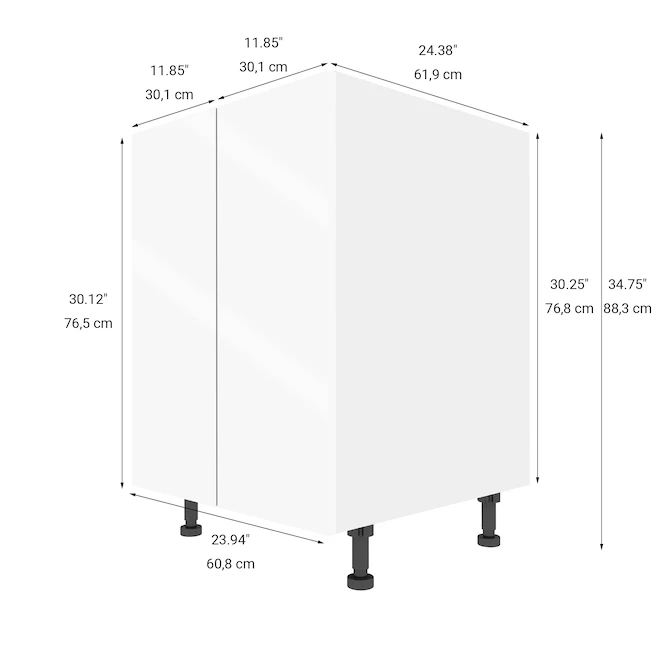Eklipse Topaz 23.94-in x 34.75-in x 24.38-in Particleboard 2-Door Kitchen Base Cabinet 4 Eklipse Topaz 23.94-in x 34.75-in x 24.38-in Particleboard 2-Door Kitchen Base Cabinet - Image 2