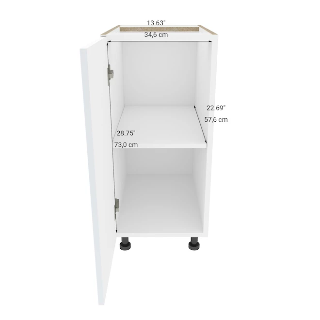 Eklipse Topaz 15.13-in x 34.75-in x 24.38-in Particleboard 1-Door Kitchen Base Cabinet 5 Eklipse Topaz 15.13-in x 34.75-in x 24.38-in Particleboard 1-Door Kitchen Base Cabinet - Image 3