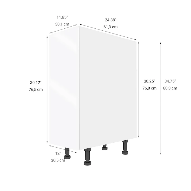 Eklipse Topaz 12-in x 34.75-in x 24.38-in Particleboard 1-Door Kitchen Base Cabinet 4 Eklipse Topaz 12-in x 34.75-in x 24.38-in Particleboard 1-Door Kitchen Base Cabinet - Image 2