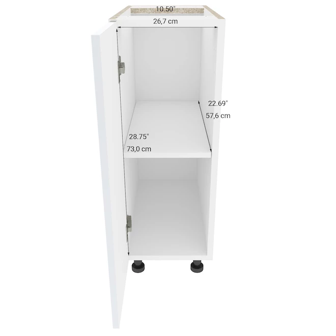Eklipse Topaz 12-in x 34.75-in x 24.38-in Particleboard 1-Door Kitchen Base Cabinet 5 Eklipse Topaz 12-in x 34.75-in x 24.38-in Particleboard 1-Door Kitchen Base Cabinet - Image 3