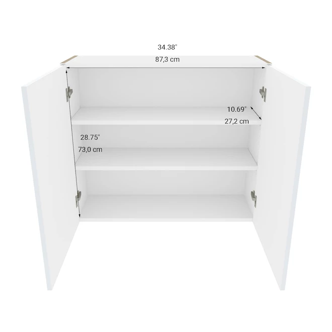 Eklipse Topaz 35.88-in x 30.25-in x 12.38-in Particleboard 2-Door Kitchen Wall Cabinet 5 Eklipse Topaz 35.88-in x 30.25-in x 12.38-in Particleboard 2-Door Kitchen Wall Cabinet - Image 3