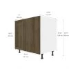 Eklipse Ruby 36.25-in x 34.75-in x 36.25-in Particleboard 1-Door Base Hidden Corner Cabinet -Deals Eclipse Kitchens Store 75396830b L