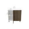 Eklipse Ruby 36.25-in x 34.75-in x 36.25-in Particleboard 1-Door Base Hidden Corner Cabinet -Deals Eclipse Kitchens Store 75396830c L