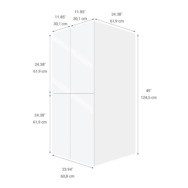 Eklipse Topaz 23.94-in x 49-in x 24.38-in Particleboard 4-Door Top Pantry Cabinet 4 Eklipse Topaz 23.94-in x 49-in x 24.38-in Particleboard 4-Door Top Pantry Cabinet - Image 2