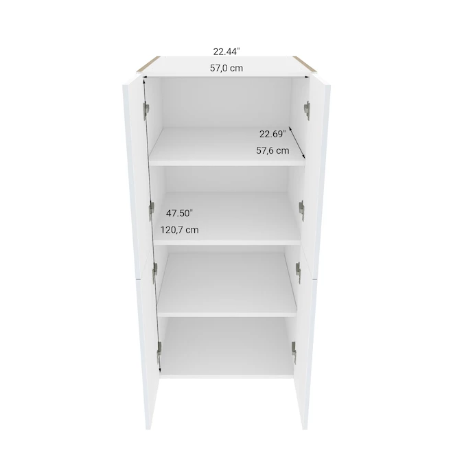 Eklipse Topaz 23.94-in x 49-in x 24.38-in Particleboard 4-Door Top Pantry Cabinet 5 Eklipse Topaz 23.94-in x 49-in x 24.38-in Particleboard 4-Door Top Pantry Cabinet - Image 3
