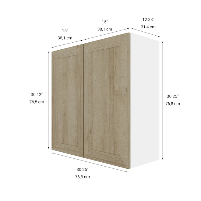 Eklipse Coral 30.25-in x 30.25-in x 12.38-in Particleboard 2-Door Kitchen Wall Cabinet 4 Eklipse Coral 30.25-in x 30.25-in x 12.38-in Particleboard 2-Door Kitchen Wall Cabinet - Image 2
