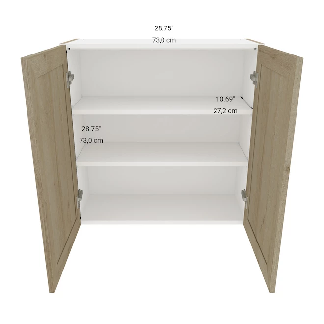 Eklipse Coral 30.25-in x 30.25-in x 12.38-in Particleboard 2-Door Kitchen Wall Cabinet 5 Eklipse Coral 30.25-in x 30.25-in x 12.38-in Particleboard 2-Door Kitchen Wall Cabinet - Image 3