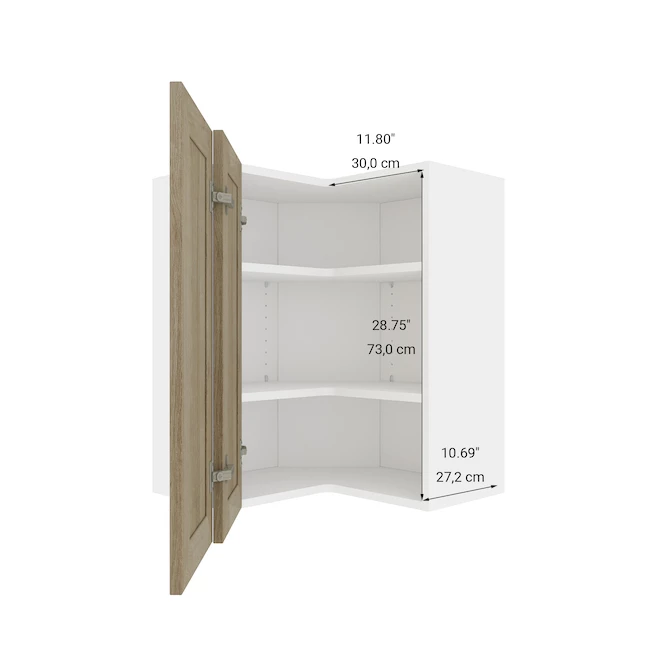 Eklipse Coral 24.25-in x 30.25-in x 24.25-in Particleboard 2-Door Kitchen Wall Corner Cabinet 5 Eklipse Coral 24.25-in x 30.25-in x 24.25-in Particleboard 2-Door Kitchen Wall Corner Cabinet - Image 3