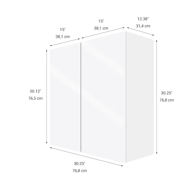 Eklipse Topaz 30.25-in x 30.25-in x 12.38-in Particleboard 2-Door Kitchen Wall Cabinet 4 Eklipse Topaz 30.25-in x 30.25-in x 12.38-in Particleboard 2-Door Kitchen Wall Cabinet - Image 2
